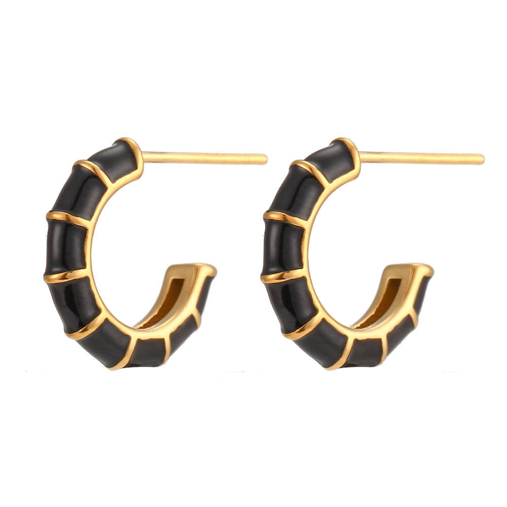 Boucles d'oreilles - Hoop Black