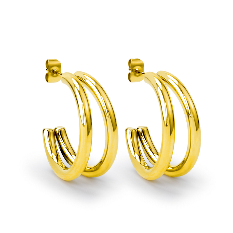 Boucles d'oreilles - Double Gold Ring